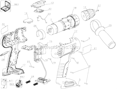Part Location Diagram of 586589-01 DeWALT Keyless Chuck